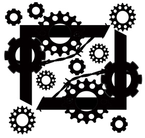 2 page corners and cogs  8x8 or 200 x 200 sold in 3\'s