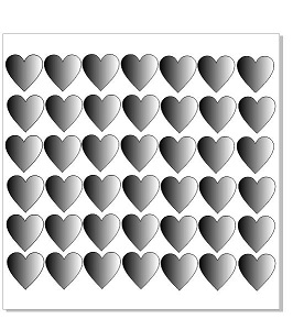 42 / 4 cm hearts  Chipboard   will came bagged .  Chipboard Sign