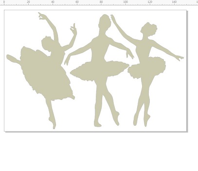 Ballerina trio, 3 ballerina's, 100 x 150 mm min buy 3