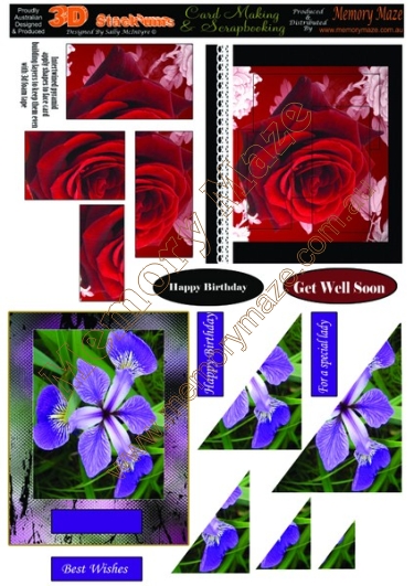Purple Lilly and Red Roses. min buy 5