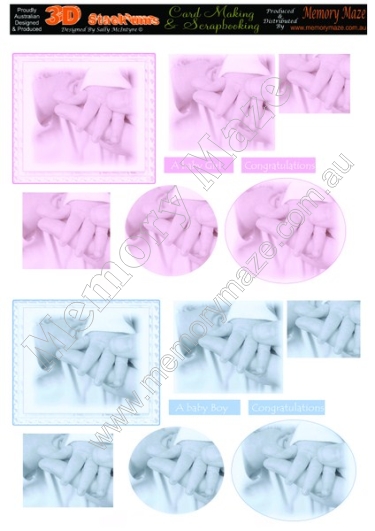 Baby hands in pink and blue