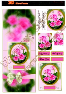 Pink Roses Long Card