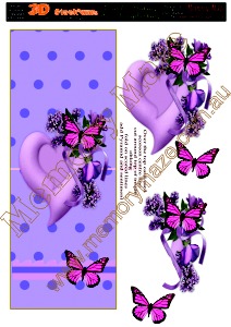 Purple Heart with butterfly long card