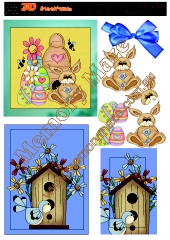 Easter Rabbit and bird house