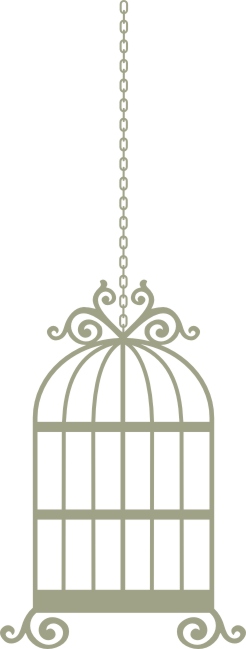 Bird Cage Wrought Iron 70mm x 186mm  on chain vintage min buy 3