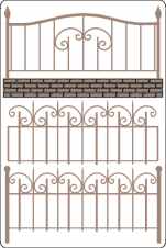 Wrought iron fence set