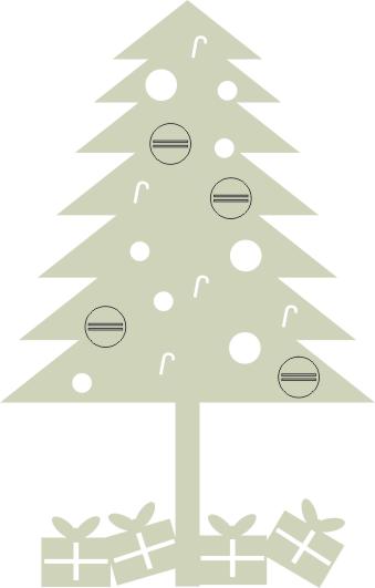 Christmas Tree with Presents medium  70 x 70 pack of 10