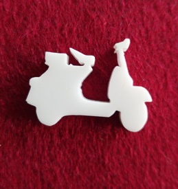 Scooter Brooch or earring size acrylics see drop down box for or